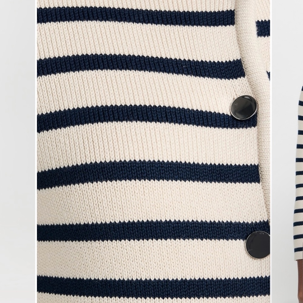 Theory Classic Cream and Blue Knit Cardigan - Picture 13 of 13